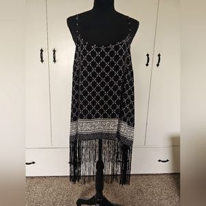 Torrid Women's Plus Size Tank Top Summer Fringe Black Boho Cami Blouse